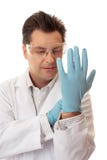 Doctor or scientist nitrile gloves
