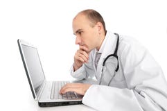 Doctor With Laptop Royalty Free Stock Photography