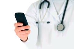 Doctor With Mobile Royalty Free Stock Photography Doctor With Mobile Royalty Free Stock Photography