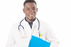 Doctor working at the hospital holding a blue clipboard royalty free stock photo Doctor working at the hospital holding a blue clipboard royalty free stock photo