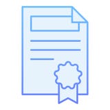 Document with stamp flat icon. Contract blue icons in trendy flat style. Agreement paper gradient style design, designed royalty free illustration Document with stamp flat icon. Contract blue icons in trendy flat style. Agreement paper gradient style design, designed royalty free illustration