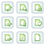 Document web icons set 2, white square buttons Stock Photos Document web icons set 2, white square buttons Stock Photos