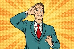 Doen schrikken mannelijke zakenman stock illustratie Doen schrikken mannelijke zakenman stock illustratie