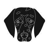 Dog breed, Dalmatian.Muzzle of a Dalmatian single icon in black style vector symbol stock illustration web. Stock Photography Dog breed, Dalmatian.Muzzle of a Dalmatian single icon in black style vector symbol stock illustration web. Stock Photography