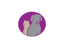 Dog beside cat a friendly pet family logo design illustrator vector illustration Dog beside cat a friendly pet family logo design illustrator vector illustration