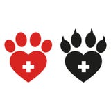 Dog or cat paw print flat icon for animal apps and websites in the form of a heart royalty free illustration Dog or cat paw print flat icon for animal apps and websites in the form of a heart royalty free illustration