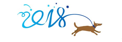 Dog running with a leash stock illustration Dog running with a leash stock illustration