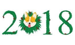 Dog is symbol of 2018 year on chinese calendar. Vector illustration. Isolated on white background. royalty free illustration Dog is symbol of 2018 year on chinese calendar. Vector illustration. Isolated on white background. royalty free illustration