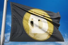 DOGECOIN-de illustratie van de het pictogramvlag van het cryptocurrencynetwerk stock foto DOGECOIN-de illustratie van de het pictogramvlag van het cryptocurrencynetwerk stock foto