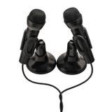 Dois microfones pretos do desktop foto de stock royalty free Dois microfones pretos do desktop foto de stock royalty free