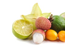 Dojrzałego Soczystego Tropikalnego lato owoc Lychee cytrusa Carambola Sezonowego Kumquat Pasyjna owoc Feijoa Egzotyczny mieszkani zdjęcia stock Dojrzałego Soczystego Tropikalnego lato owoc Lychee cytrusa Carambola Sezonowego Kumquat Pasyjna owoc Feijoa Egzotyczny mieszkani zdjęcia stock
