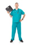 Doktor: Halten einer schwarzen Skala f?r Gewichtsverlust-Thema lizenzfreie stockfotografie Doktor: Halten einer schwarzen Skala f?r Gewichtsverlust-Thema lizenzfreie stockfotografie
