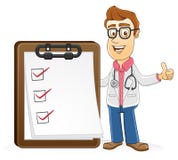 Doktor - läkarundersökning för kontrollerande lista vektor illustrationer Doktor - läkarundersökning för kontrollerande lista vektor illustrationer