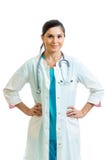 Doktorfrau getrennt auf Weiß lizenzfreies stockbild Doktorfrau getrennt auf Weiß lizenzfreies stockbild
