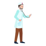 Doktorska stetoskop ikona, mieszkanie styl ilustracja wektor Doktorska stetoskop ikona, mieszkanie styl ilustracja wektor