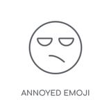 Dokuczająca emoji liniowa ikona Nowożytny kontur Dokuczający emoji logo przeciw royalty ilustracja Dokuczająca emoji liniowa ikona Nowożytny kontur Dokuczający emoji logo przeciw royalty ilustracja