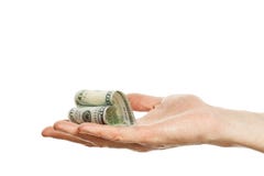 Dolarowy pieniądze w męskiej ręce odizolowywającej na białym tle Serce 100 rachunków notatka Depozytowy interesu, pożyczki, preze zdjęcie royalty free Dolarowy pieniądze w męskiej ręce odizolowywającej na białym tle Serce 100 rachunków notatka Depozytowy interesu, pożyczki, preze zdjęcie royalty free