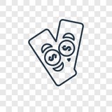 Dollar concept vector linear icon isolated on transparent background, Dollar concept transparency logo in outline style vector illustration Dollar concept vector linear icon isolated on transparent background, Dollar concept transparency logo in outline style vector illustration