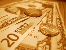 dollar euros tio tjugo royaltyfri fotografi dollar euros tio tjugo royaltyfri fotografi