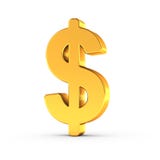 The Dollar symbol as a polished golden object with clipping path Royalty Free Stock Photography The Dollar symbol as a polished golden object with clipping path Royalty Free Stock Photography