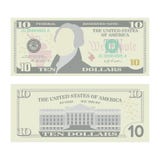 10 dollars de vecteur de billet de banque Devise des USA de bande dessinée Deux côtés d'argent Bill Isolated Illustration de Dix illustration libre de droits 10 dollars de vecteur de billet de banque Devise des USA de bande dessinée Deux côtés d'argent Bill Isolated Illustration de Dix illustration libre de droits