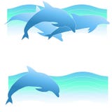 Dolphin Logos Or Banners 2 Royalty Free Stock Image