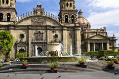 domkyrkaguadalajara jalisco mexico fotografering för bildbyråer domkyrkaguadalajara jalisco mexico fotografering för bildbyråer