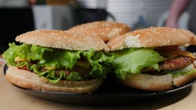 Domowej roboty ci?gn?cy wieprzowina hamburger z coleslaw i bbq kumberlandem Kolorowy, zmrok obraz stock Domowej roboty ci?gn?cy wieprzowina hamburger z coleslaw i bbq kumberlandem Kolorowy, zmrok obraz stock