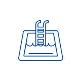 Domowy basen linii ikony pojęcie Domowego basenu płaski wektorowy symbol, znak, kontur ilustracja royalty ilustracja Domowy basen linii ikony pojęcie Domowego basenu płaski wektorowy symbol, znak, kontur ilustracja royalty ilustracja