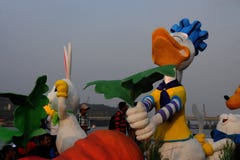 Donald Duck en el carnaval en Goa, la India imagen de archivo libre de regalías Donald Duck en el carnaval en Goa, la India imagen de archivo libre de regalías