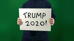 Donald Trump 2020 Sign Held Up With Alpha Matte
