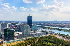 Donau-Stadt in Wien, schöne Vogelperspektive stockfoto Donau-Stadt in Wien, schöne Vogelperspektive stockfoto