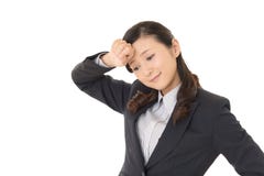 Donna asiatica stanca di affari immagini stock Donna asiatica stanca di affari immagini stock