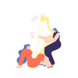 Donna che gioca arpa al vettore d'ascolto di musica della ragazza illustrazione vettoriale Donna che gioca arpa al vettore d'ascolto di musica della ragazza illustrazione vettoriale