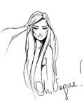 Donna con capelli lunghi illustrazione vettoriale Donna con capelli lunghi illustrazione vettoriale