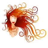 Donna con capelli scorrenti rossi lunghi Immagine Stock Libera da Diritti Donna con capelli scorrenti rossi lunghi Immagine Stock Libera da Diritti