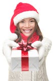 Donna del regalo di natale Fotografia Stock Donna del regalo di natale Fotografia Stock
