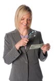 Donna di affari con il dollaro Bill fotografie stock Donna di affari con il dollaro Bill fotografie stock