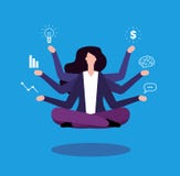 Donna di affari a funzioni multiple Amministratore del responsabile di ufficio che fa incarico professionale Efficace concetto di illustrazione vettoriale Donna di affari a funzioni multiple Amministratore del responsabile di ufficio che fa incarico professionale Efficace concetto di illustrazione vettoriale