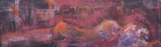 Donna di menzogne della pittura astratta da dietro illustrazione vettoriale Donna di menzogne della pittura astratta da dietro illustrazione vettoriale
