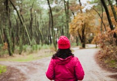 Donna maturata che fa un'escursione nella foresta Immagine Stock Libera da Diritti Donna maturata che fa un'escursione nella foresta Immagine Stock Libera da Diritti