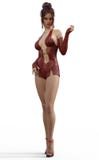 Donna sexy in attrezzatura rossa di fantasia illustrazione vettoriale Donna sexy in attrezzatura rossa di fantasia illustrazione vettoriale