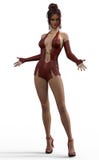 Donna sexy in attrezzatura rossa di fantasia illustrazione di stock Donna sexy in attrezzatura rossa di fantasia illustrazione di stock