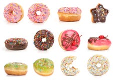 Donut with colorful sprinkles isolated stock photo Donut with colorful sprinkles isolated stock photo