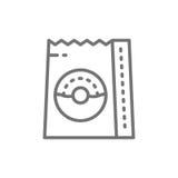 Donuts в сумке, пакете еды, на вынос линии значке иллюстрация вектора Donuts в сумке, пакете еды, на вынос линии значке иллюстрация вектора