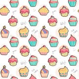 Doodle babeczki pastelowy wzór bezszwowy ilustracja wektor Doodle babeczki pastelowy wzór bezszwowy ilustracja wektor