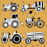 Doodle ciągniki ilustracja wektor Doodle ciągniki ilustracja wektor