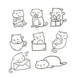 Doodle cute little cat vector sletch coloring book stock illustration Doodle cute little cat vector sletch coloring book stock illustration