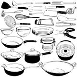 Doodle do equipamento do utensílio da ferramenta da cozinha ilustração stock Doodle do equipamento do utensílio da ferramenta da cozinha ilustração stock