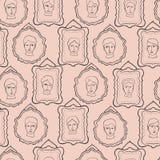 Doodle Faces Portrait Frames Sketchy Seamless Pattern, Line Art Vector vector illustration Doodle Faces Portrait Frames Sketchy Seamless Pattern, Line Art Vector vector illustration